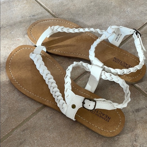 Kenneth Cole Reaction White Strappy Sandals - Picture 3 of 3
